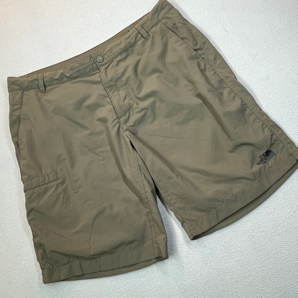 The North Face Mens Horizon Cargo Shorts Olive Green Nylon Ripstop Size 38